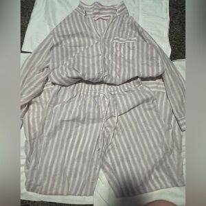 Victoria's Secret Pink and White Striped Pajama Set